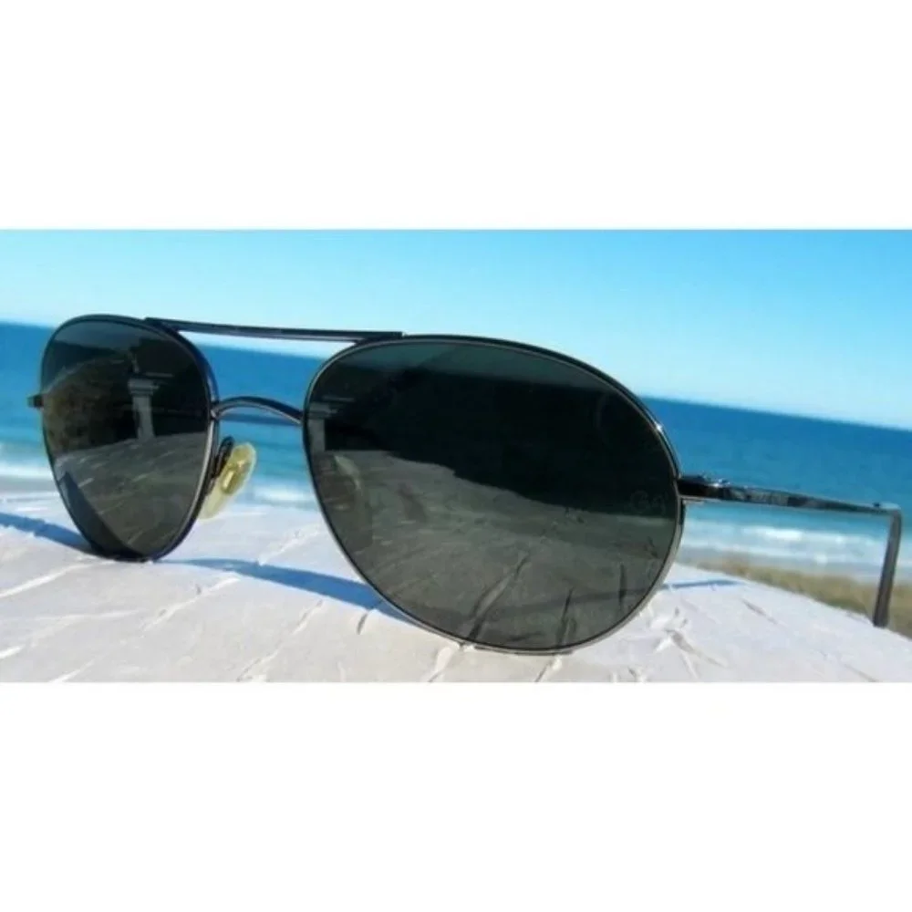 Giorgio Armani Vintage Gunmetal Frame Aviator Sunglasses 681 1144 Sz Small